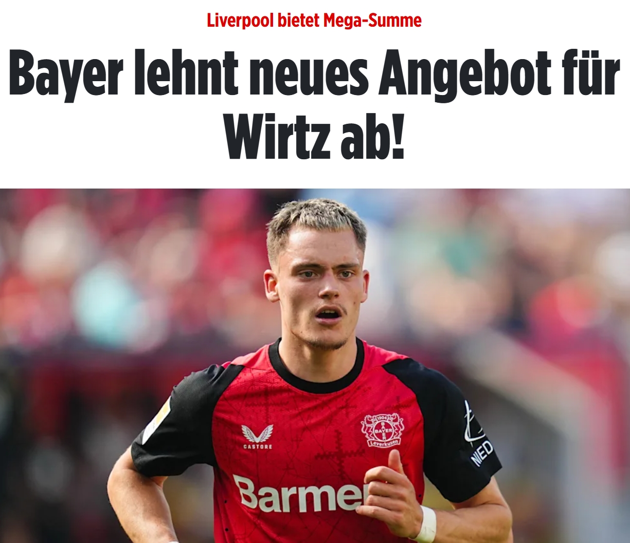 圖片報確認：藥廠拒絕利物浦對維爾茨約1.3億歐報價，仍要1.5億歐