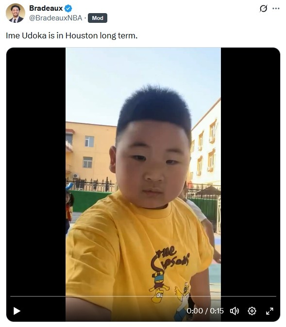 ??火箭隊(duì)記曬亞洲小男孩魔性舞蹈視頻 慶祝烏度卡長(zhǎng)留火箭