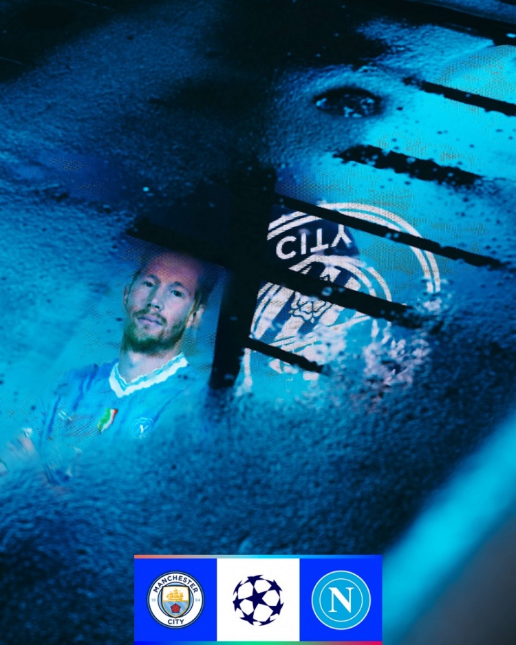 藍(lán)月傳奇！歐冠官方曬德布勞內(nèi)重返伊蒂哈德海報(bào)